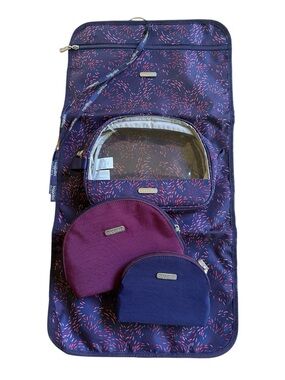 BAGGALLINI 4pc Travel Bag Set Hanging Toiletry Make Up Jewelry Firework Print